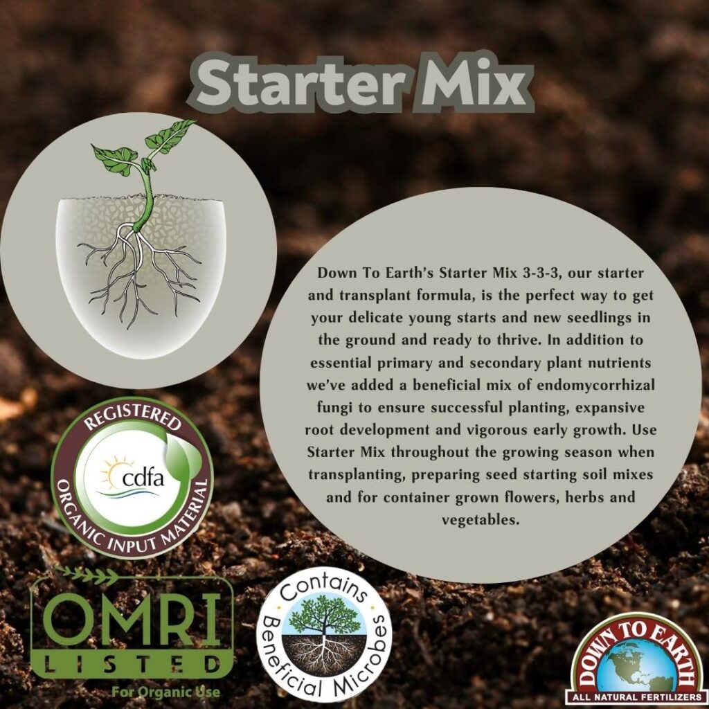 Down to Earth Organic All Natural Starter Fertilizer Mix 3-3-3, 5 lb