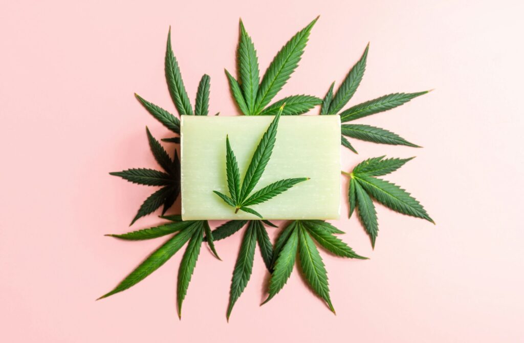 CBD Cannabidiol infused soap, cannabis products in body care hygiene products