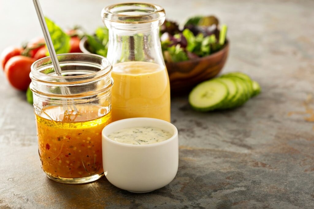 Variety of sauces and salad dressings